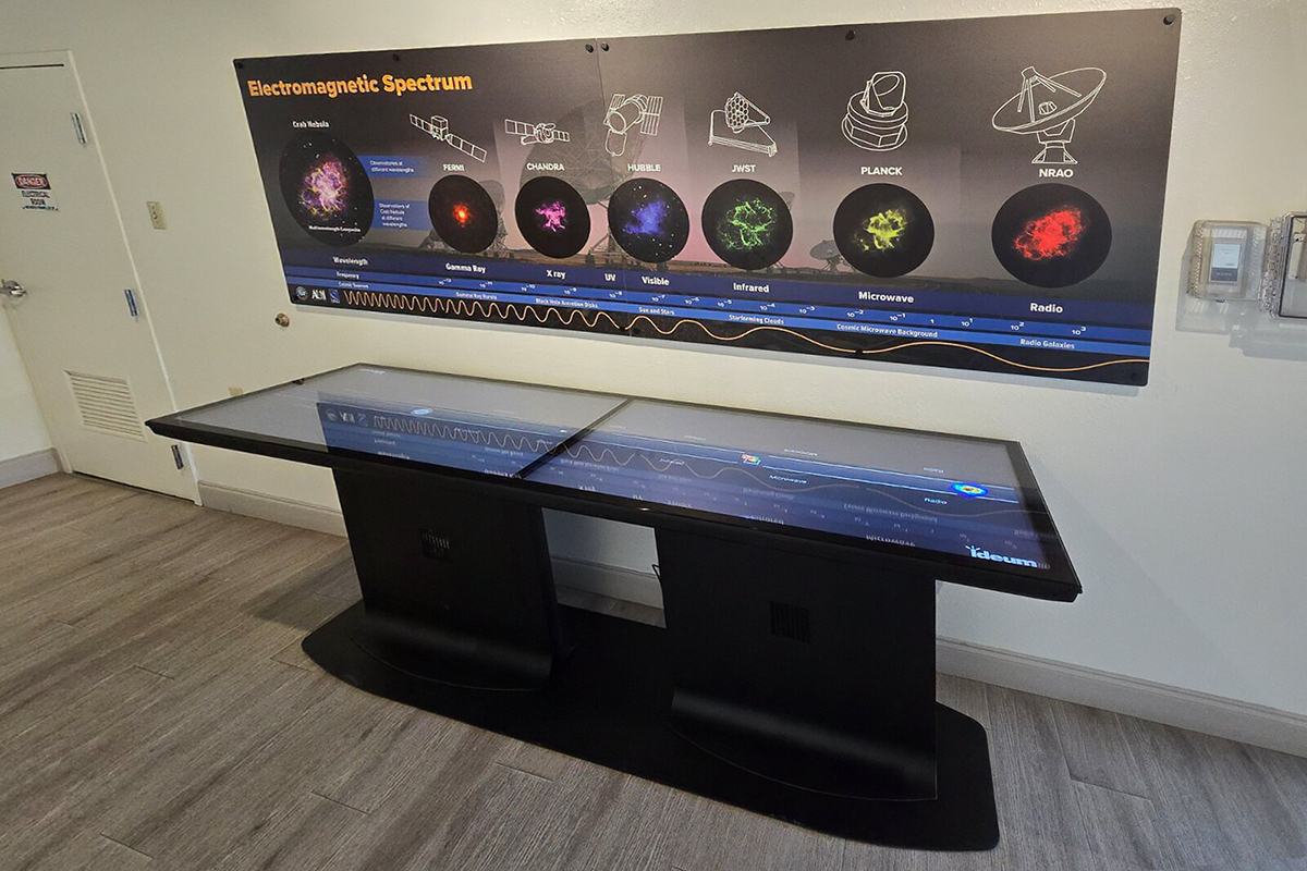 The Pano touch table with EM Spectrum installed at the Very Large Array (VLA) visitor’s center in Magdalena, New Mexico.
