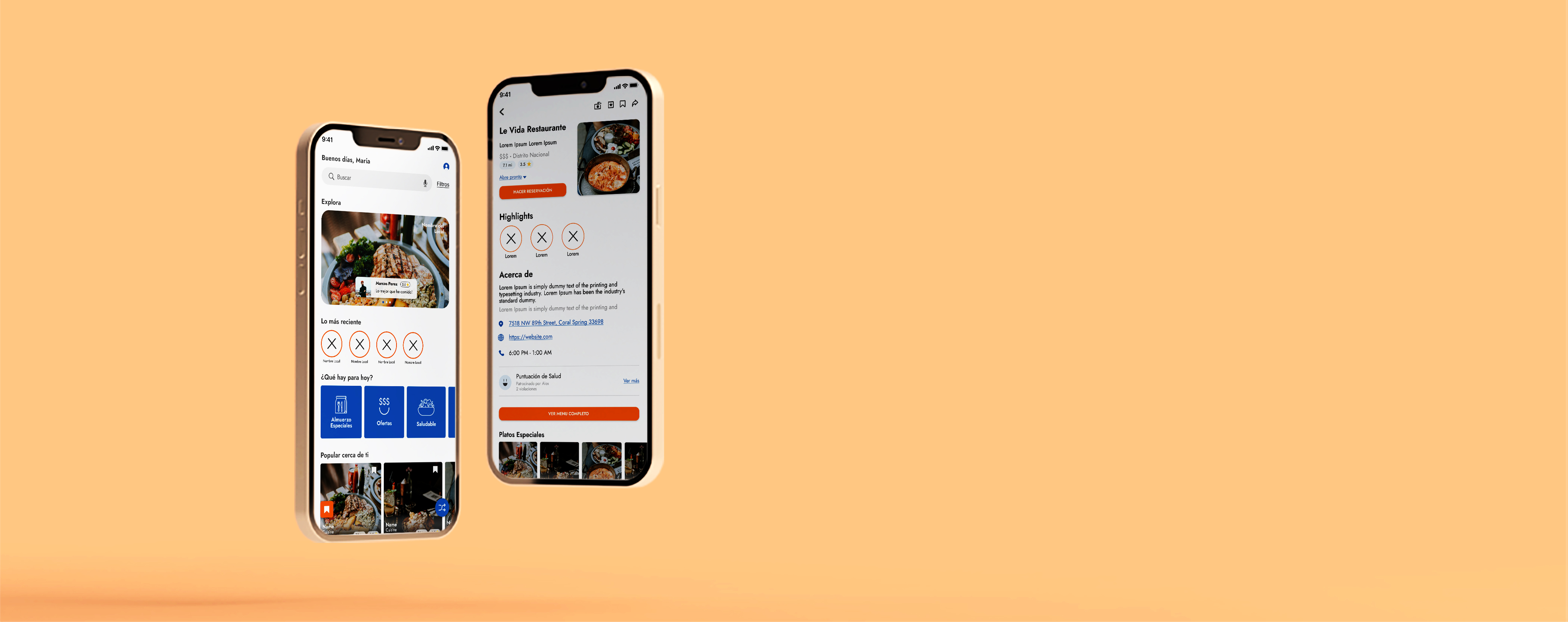 Spot business search engine app mockup UX Design