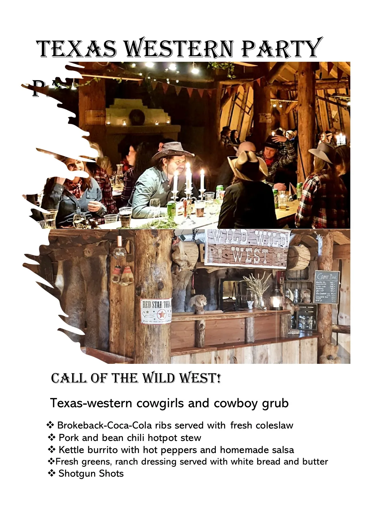 Westernparty meny