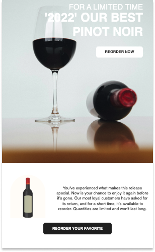 Email from upsell series showing a special bottle