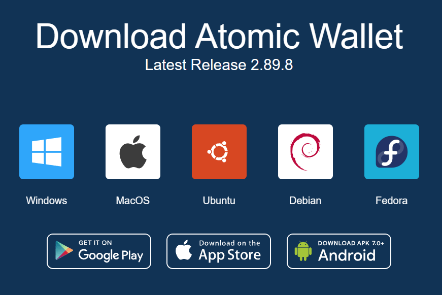 Atomic wallet for TON - download screen