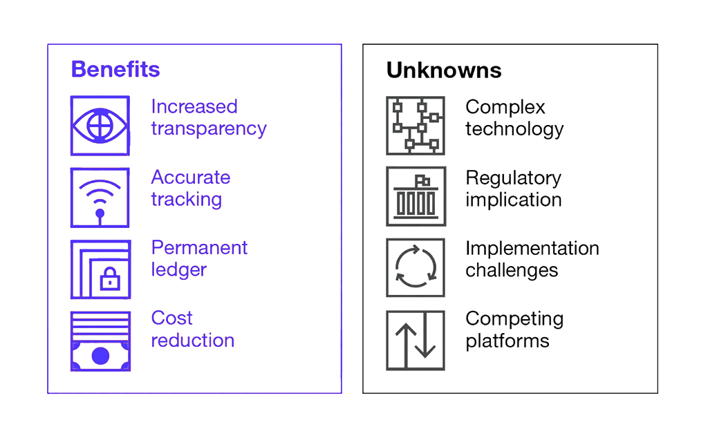 Benefits and unknowns of blockchain