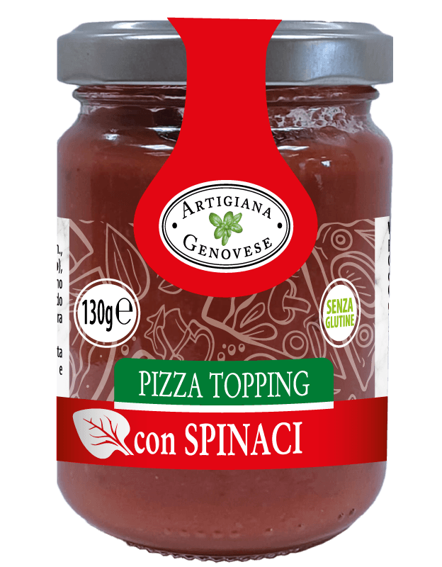 Pizza topping con spinaci