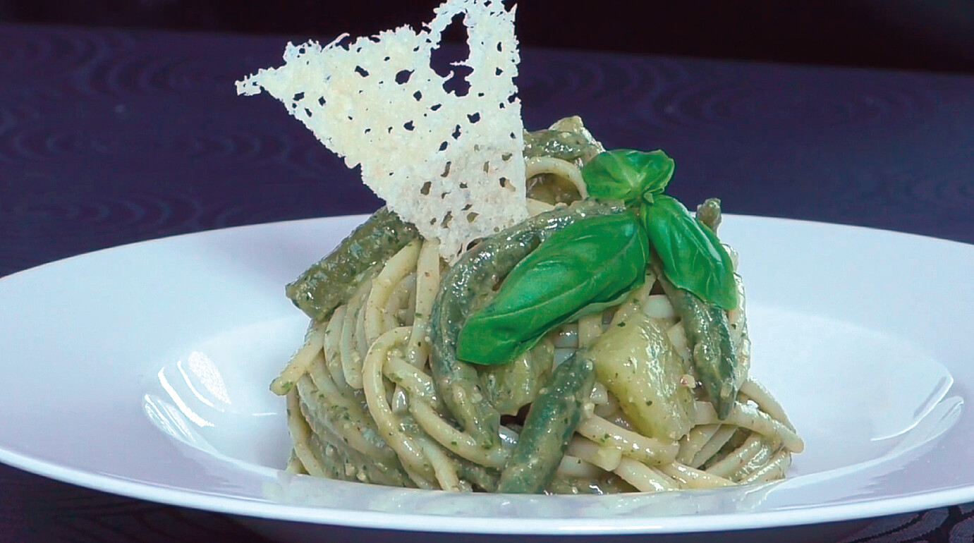 Trenette al pesto con patate e fagiolini