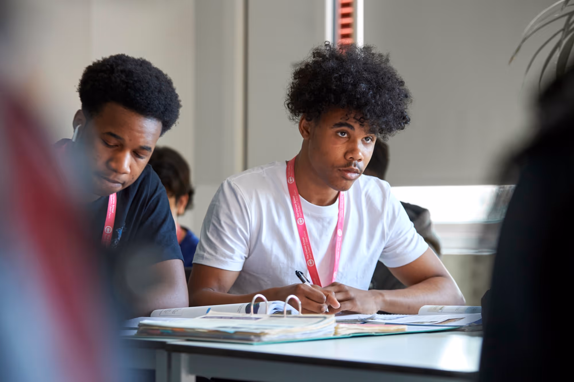 A student looks forward during a lesson at The Charter School East Dulwich
