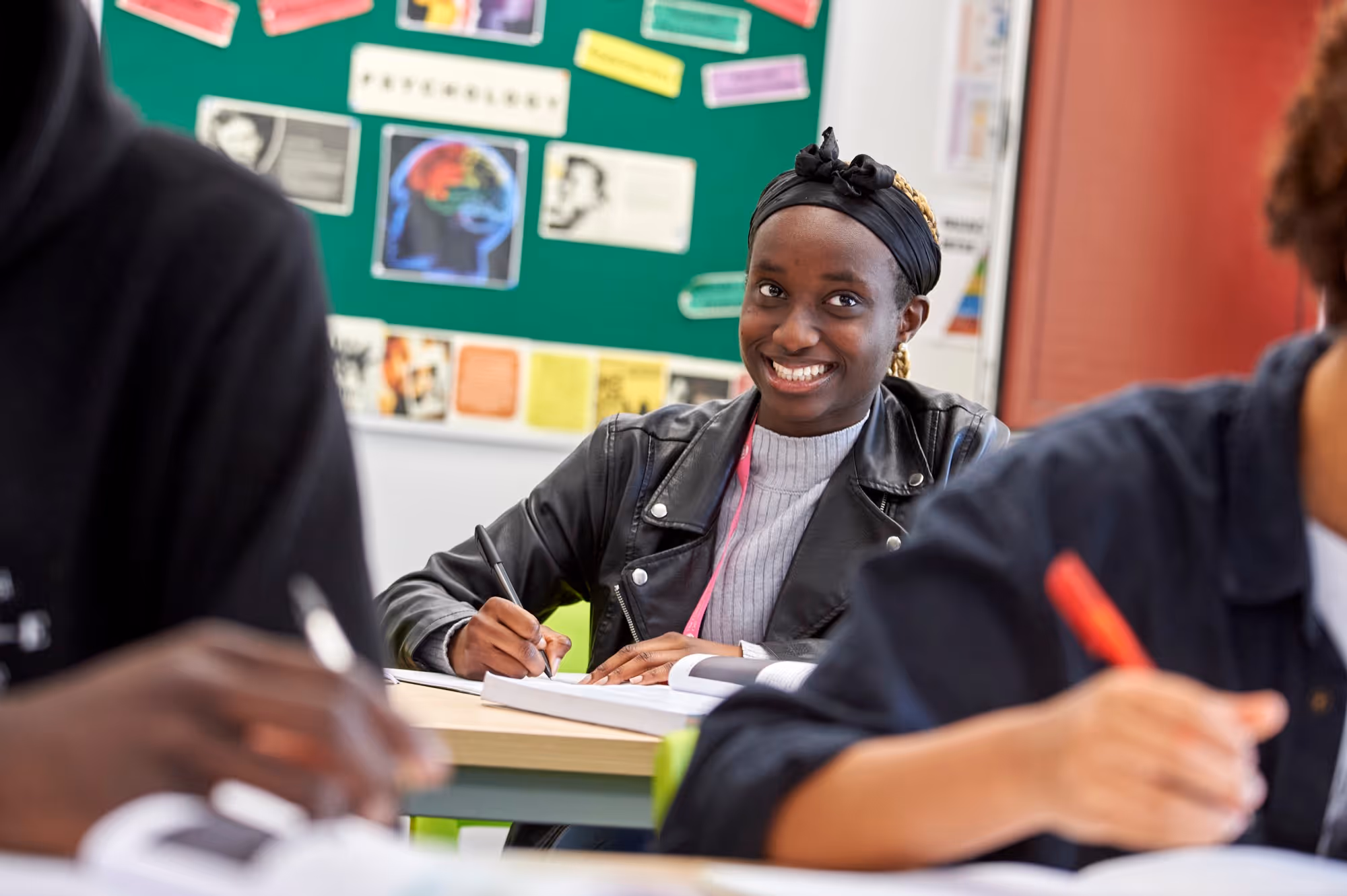 A sixth form student looks forward during a lesson at The Charter School East Dulwich
