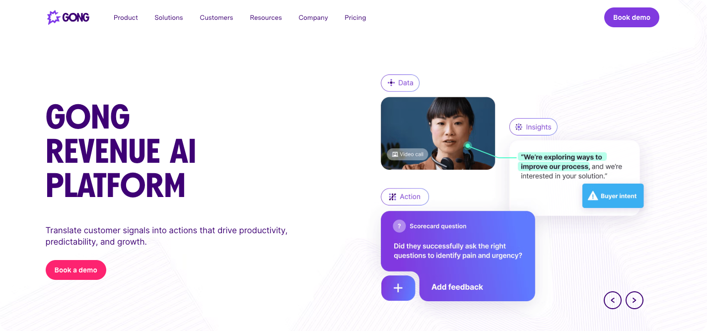 Gong is a market leader in call intelligence