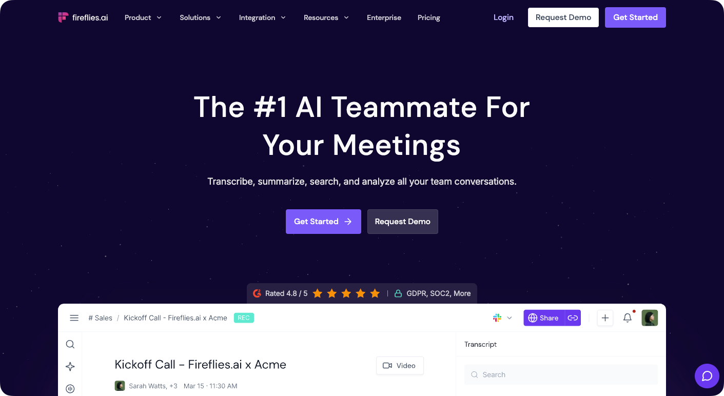 Fireflies.ai – Automated Note-Taking Across the Business