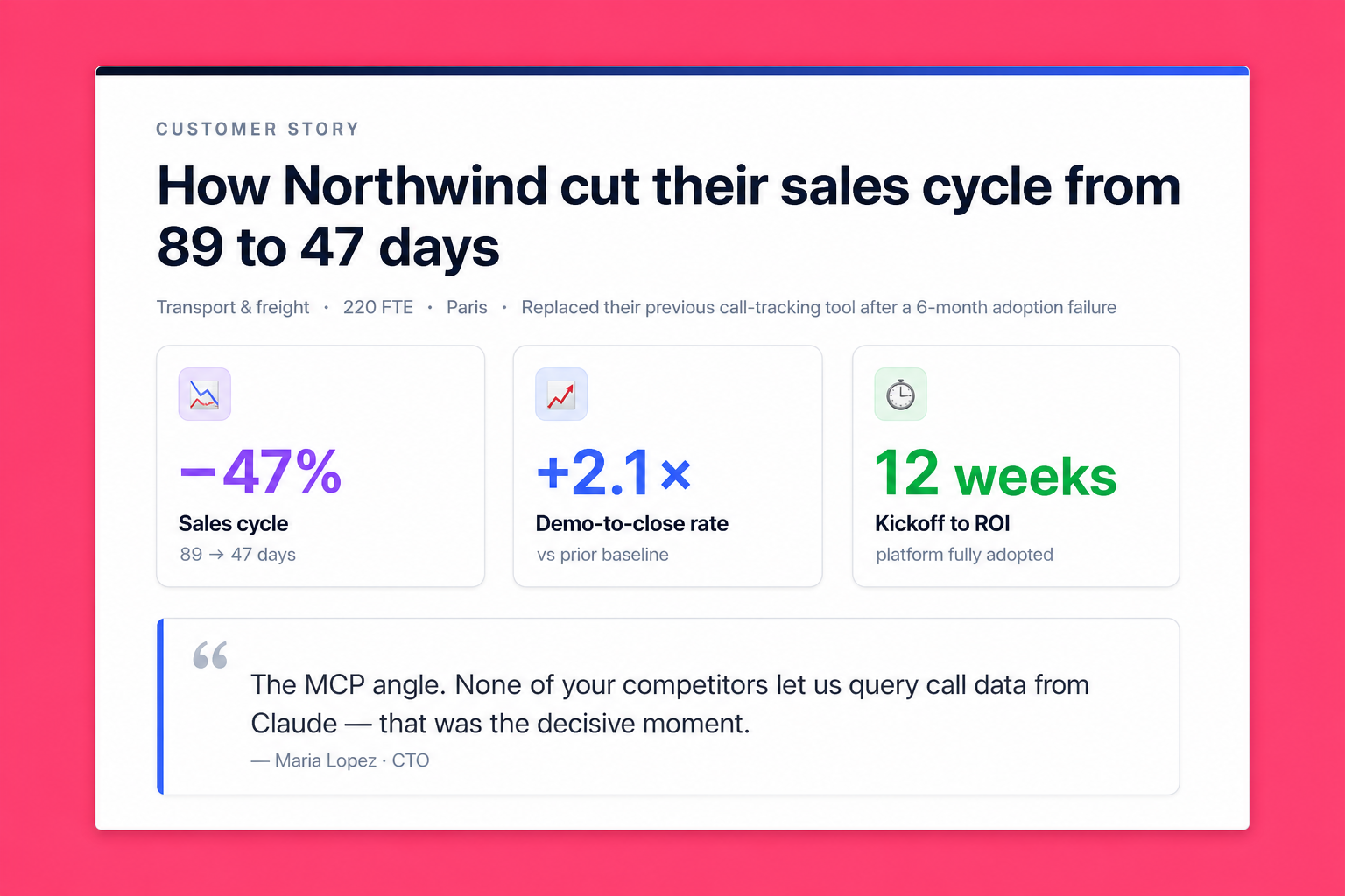 Customer Story Writer — example output
