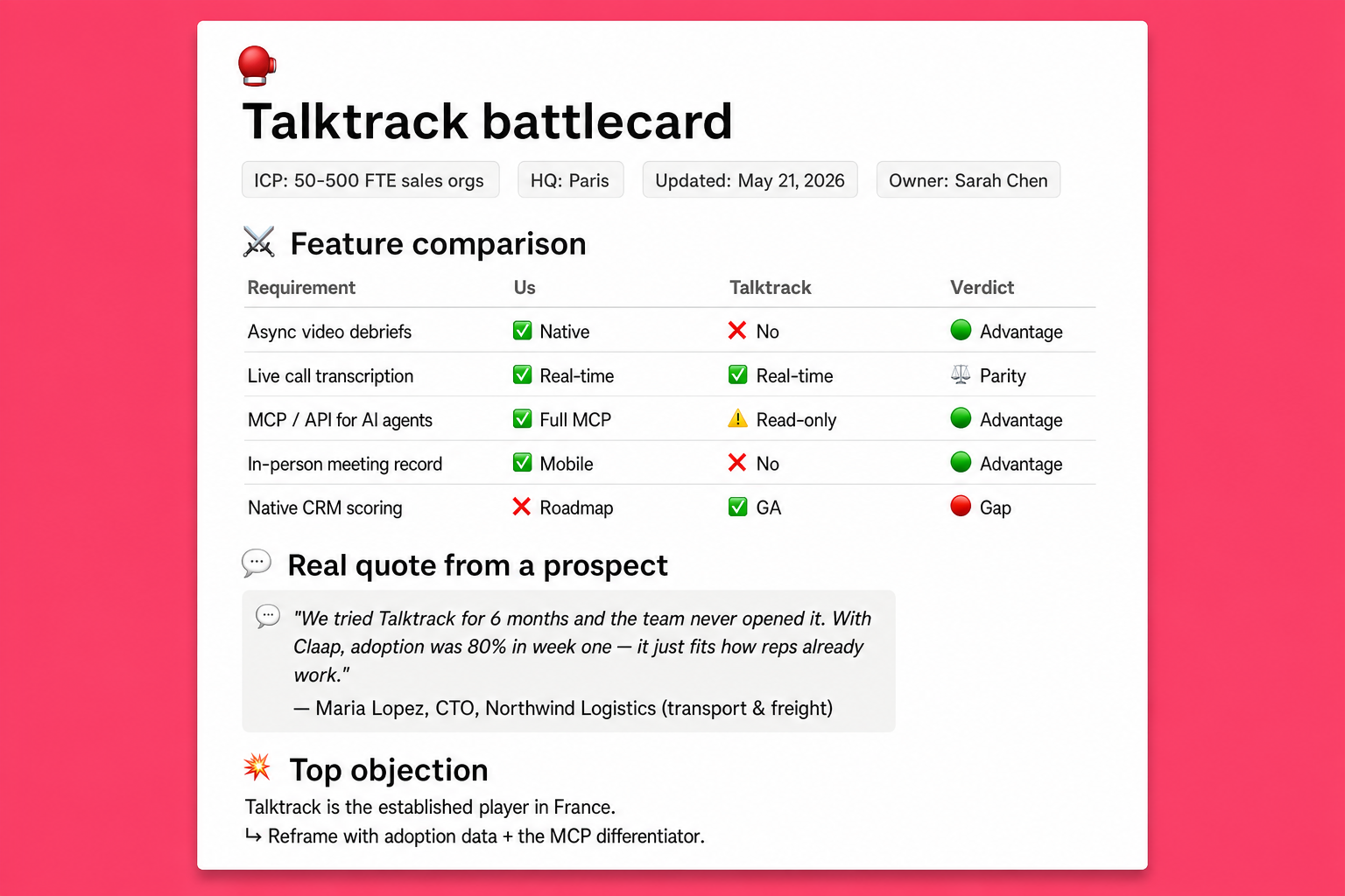 Battlecard Generator — example output