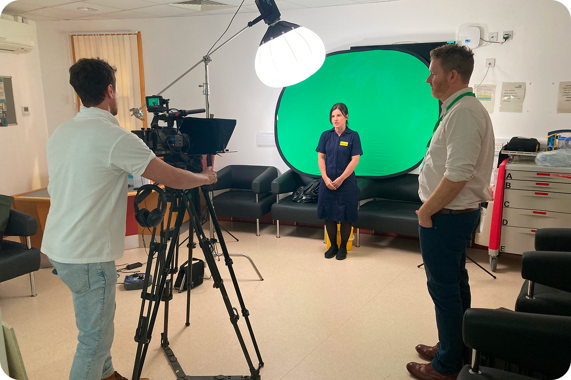 Sunrise Studios film crew recording a healthcare video