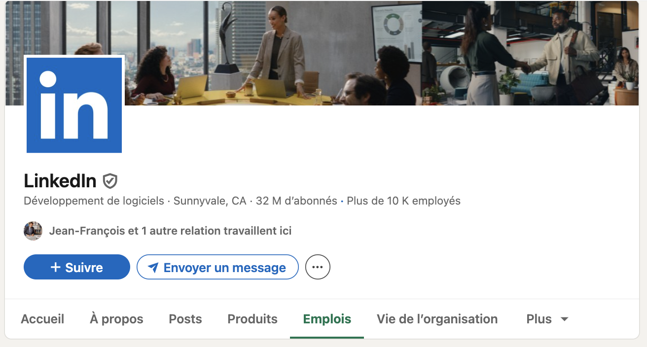 Page LinkedIn de LinkedIn - Les meilleurs sites carrières Wink