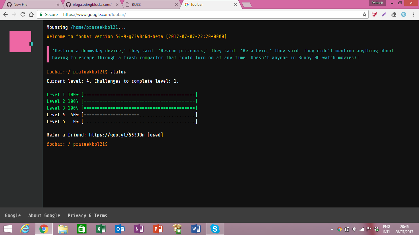 Google Foobar - Les meilleures campagnes de recrutement Wink
