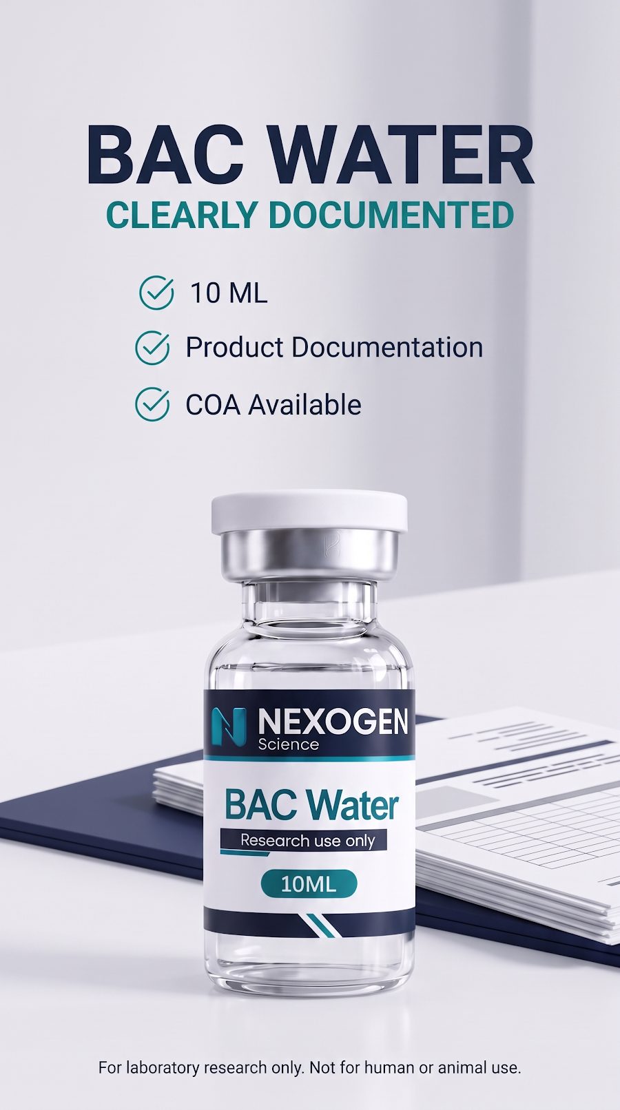 BAC Water static: Clearly documented, COA available