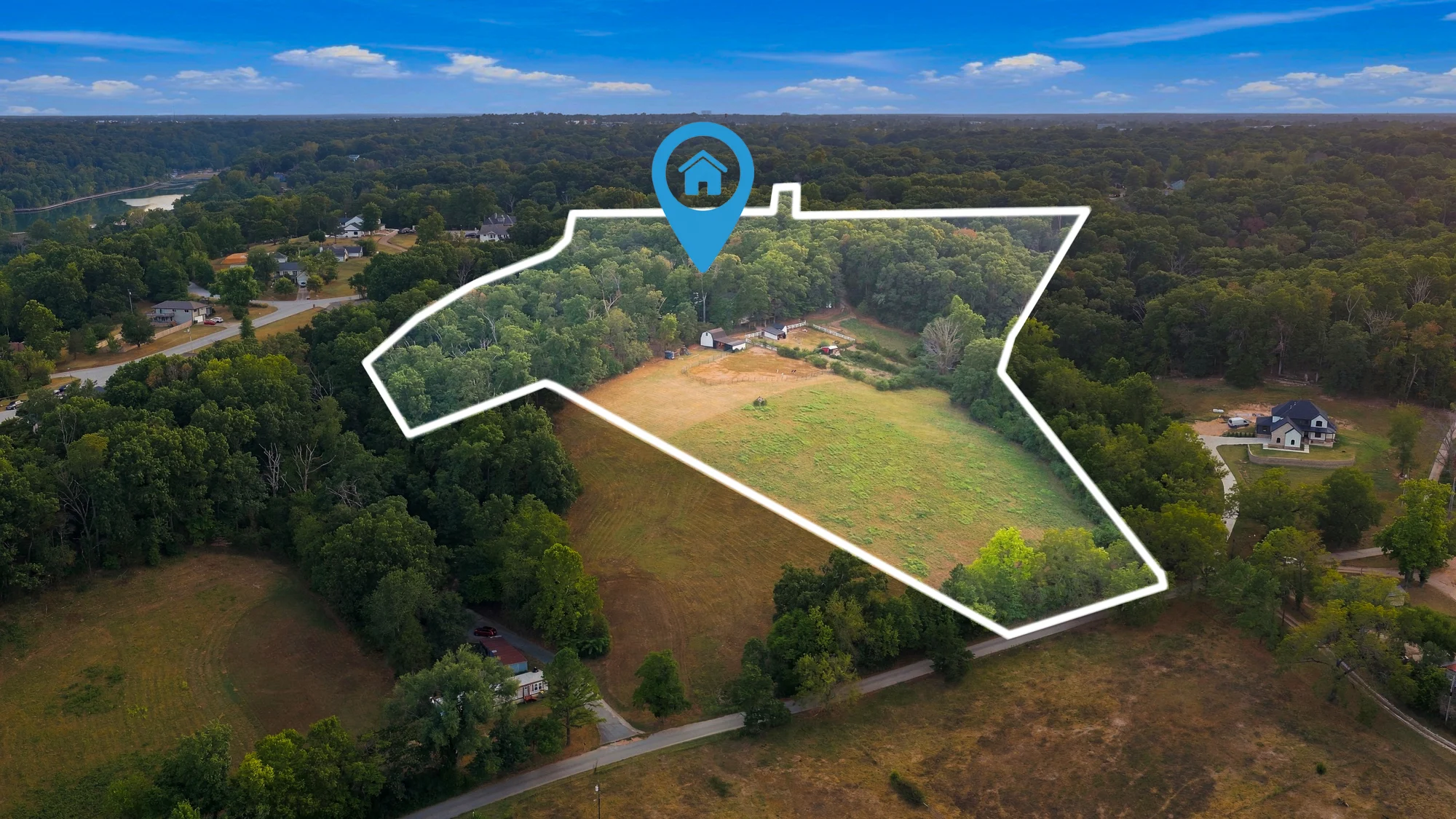 Aerial · Acreage and surrounding landscape