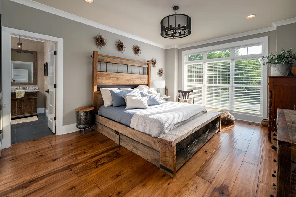 Interiors · Bedroom and wood furnishings
