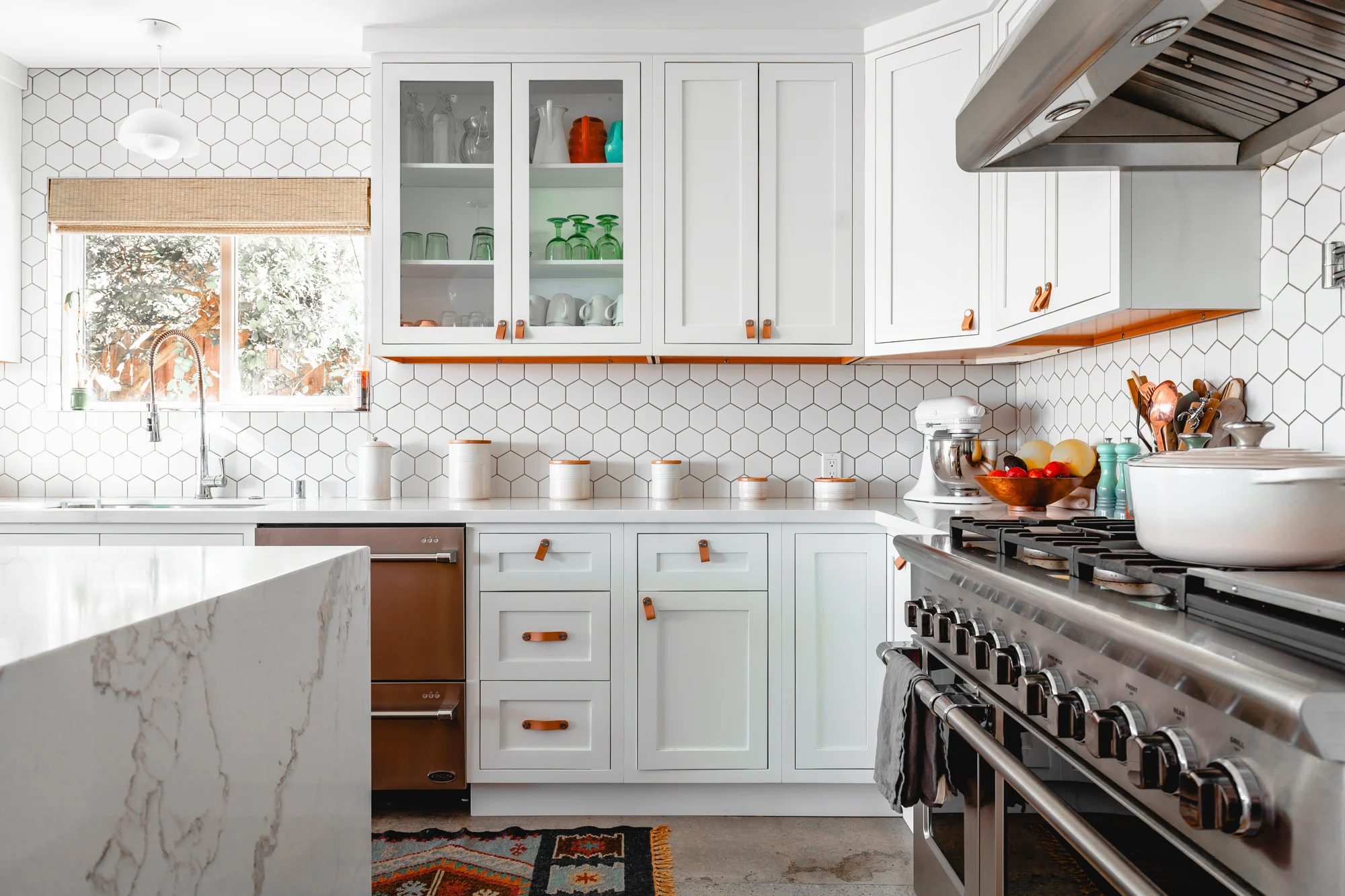 Interiors · Kitchen cabinetry and range
