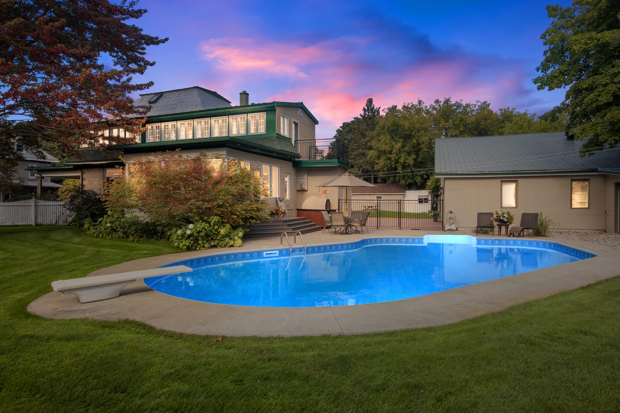 Twilight · Pool and sunset sky