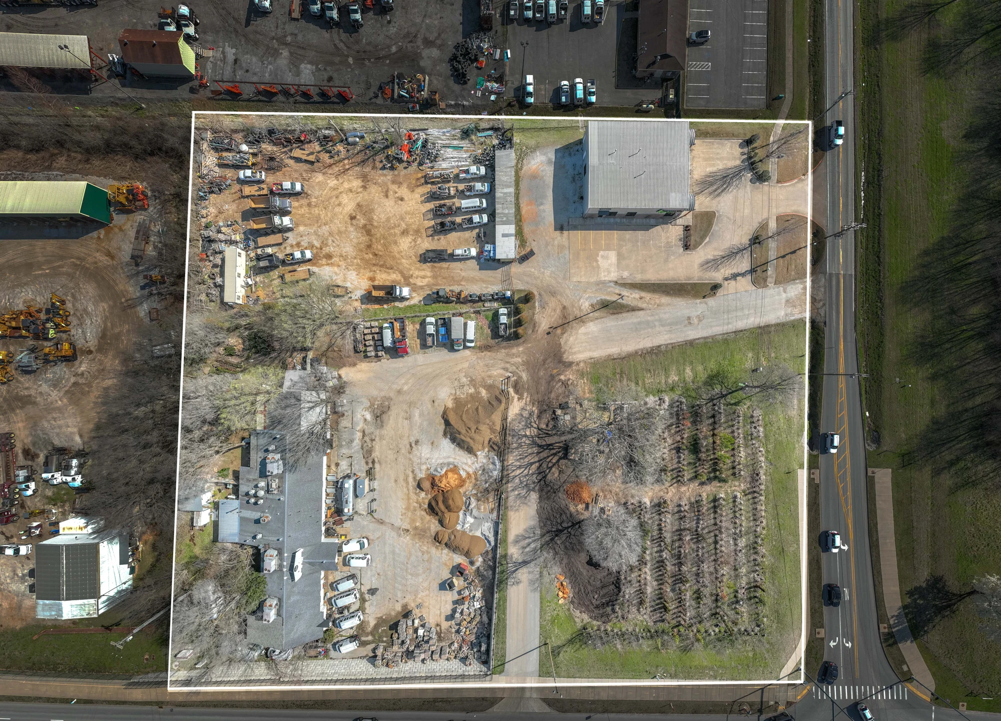 Aerial · Commercial construction overview