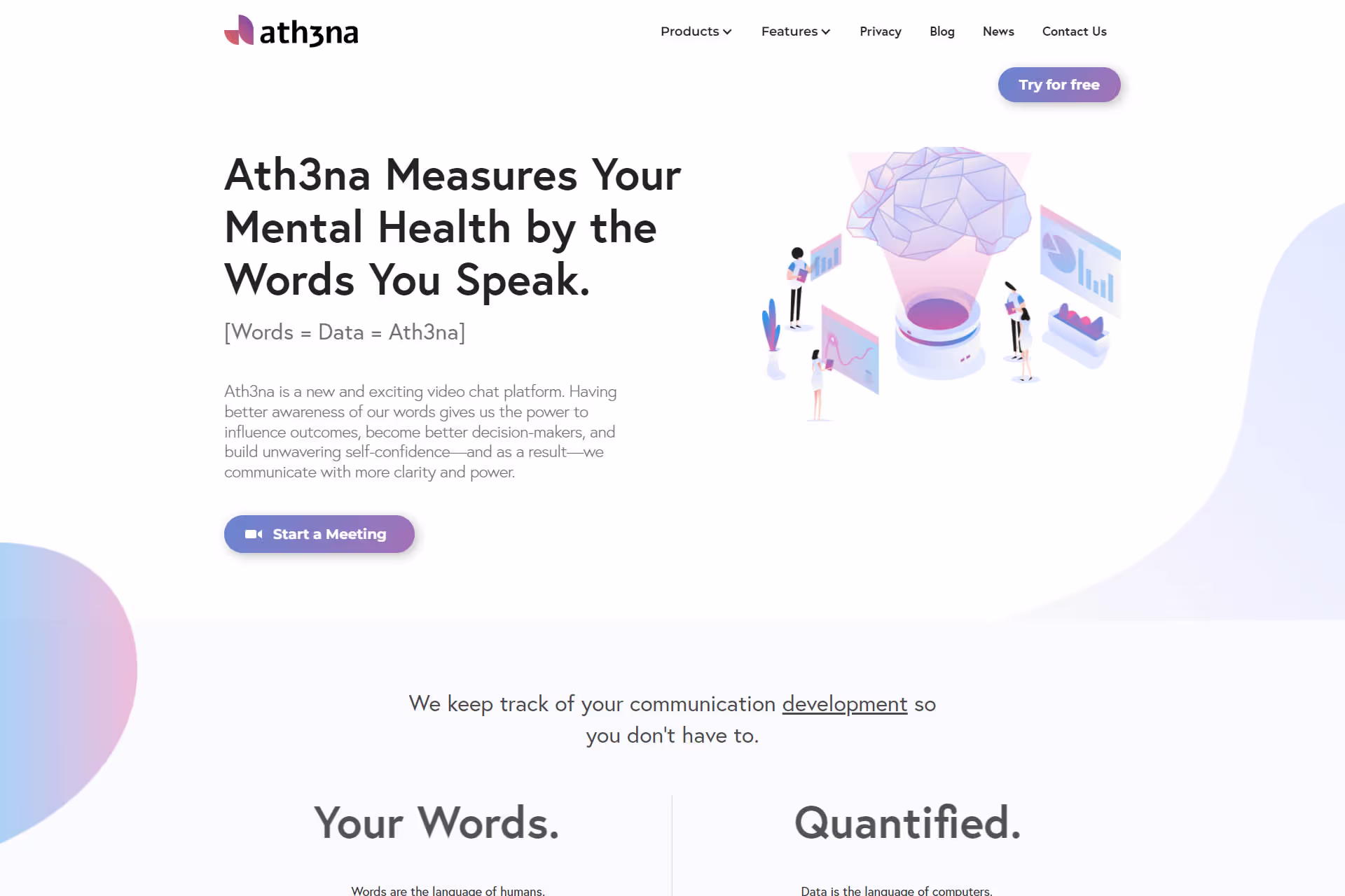 Ath3na Landing page