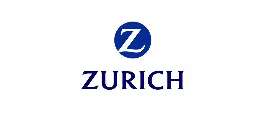 Logótipo da Zurich com a letra Z num círculo azul e o texto Zurich abaixo.