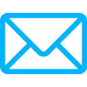 Ícone azul de envelope representando um e-mail.