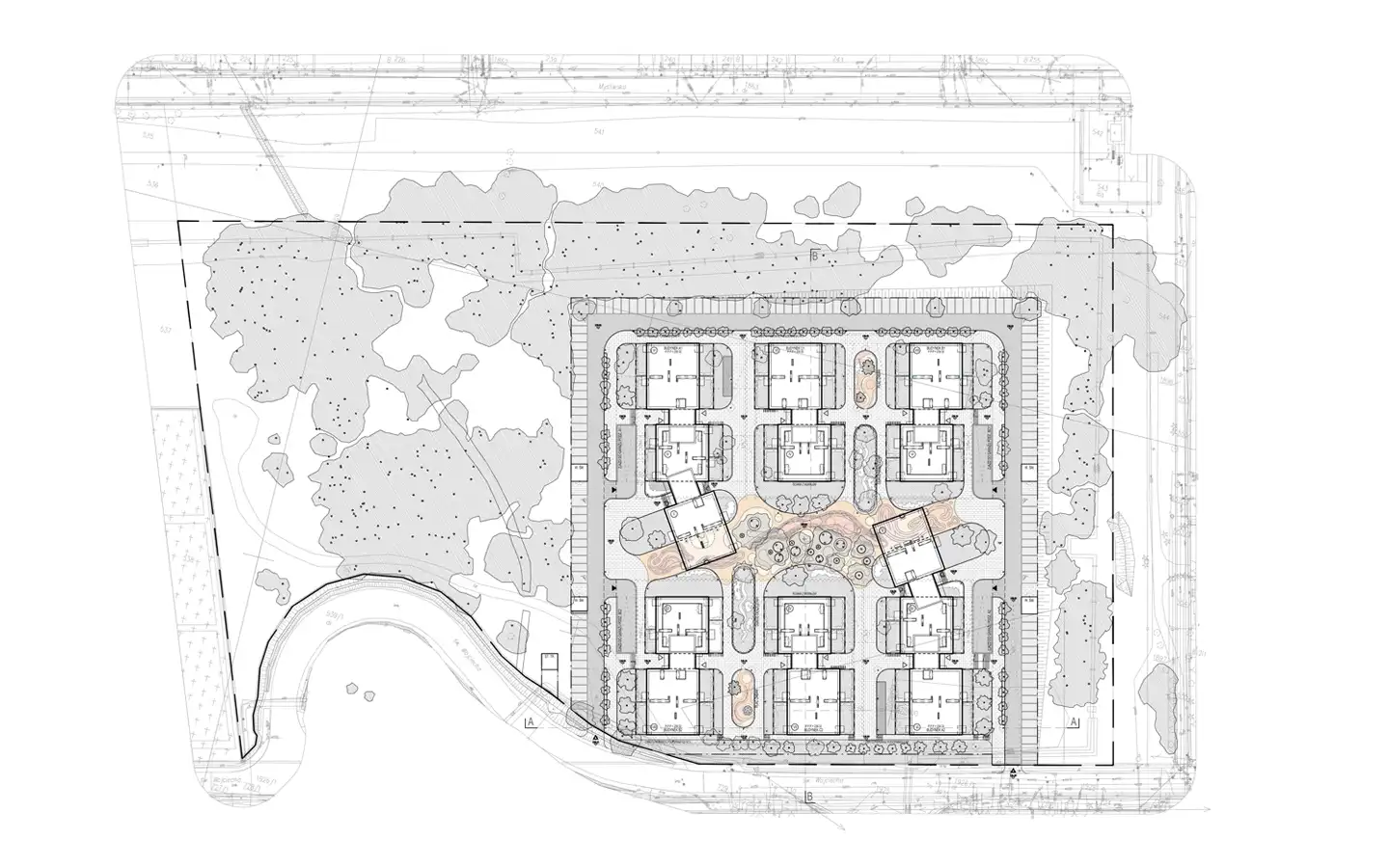 Projekt zagospodarowania - zespół budynków TBS Gliwice