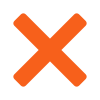 Close "X" orange icon