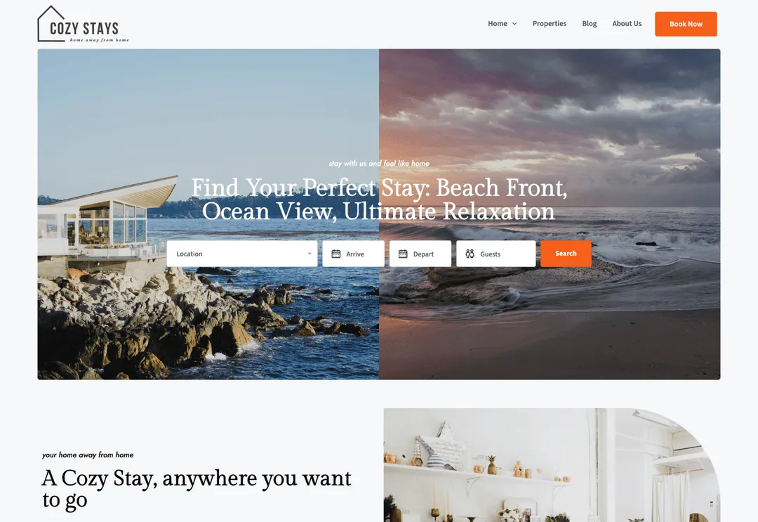 Direct booking website design option 4