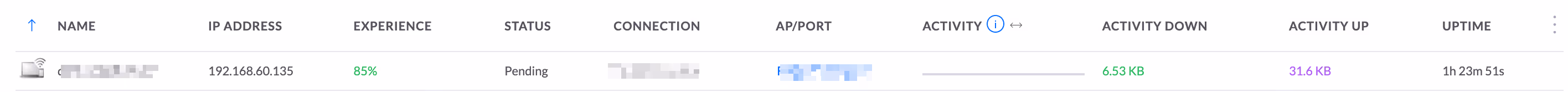 When a device is connected to a network that has portal enabled, it will be kept in the “Pending” state by the UniFi.