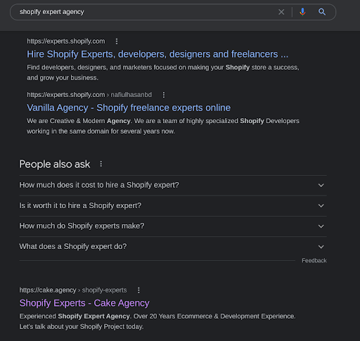 Google results