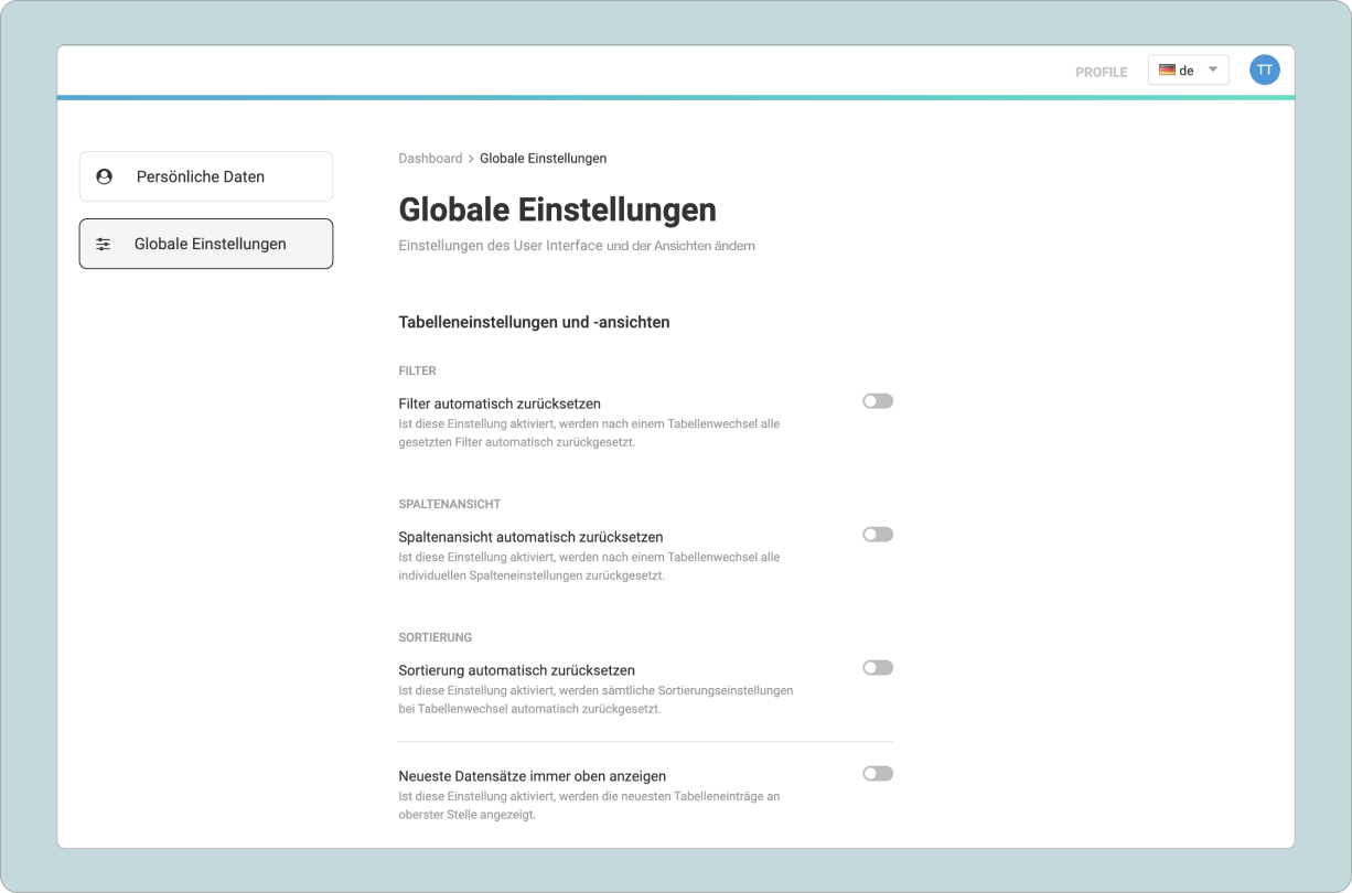 Global Settings VeloPIM