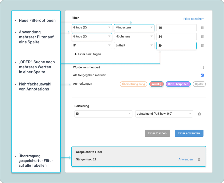 New VeloPIM Filter Settings