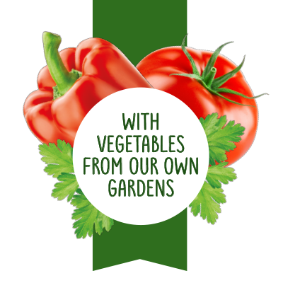 With vegetables from our own gardens