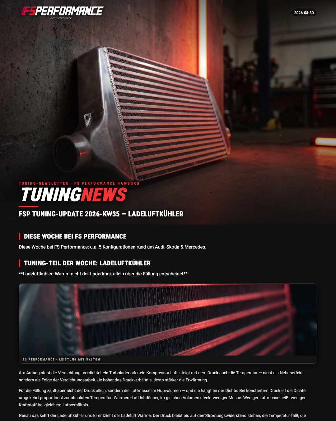 FSP Tuning-Update 2026-KW35 — Ladeluftkühler