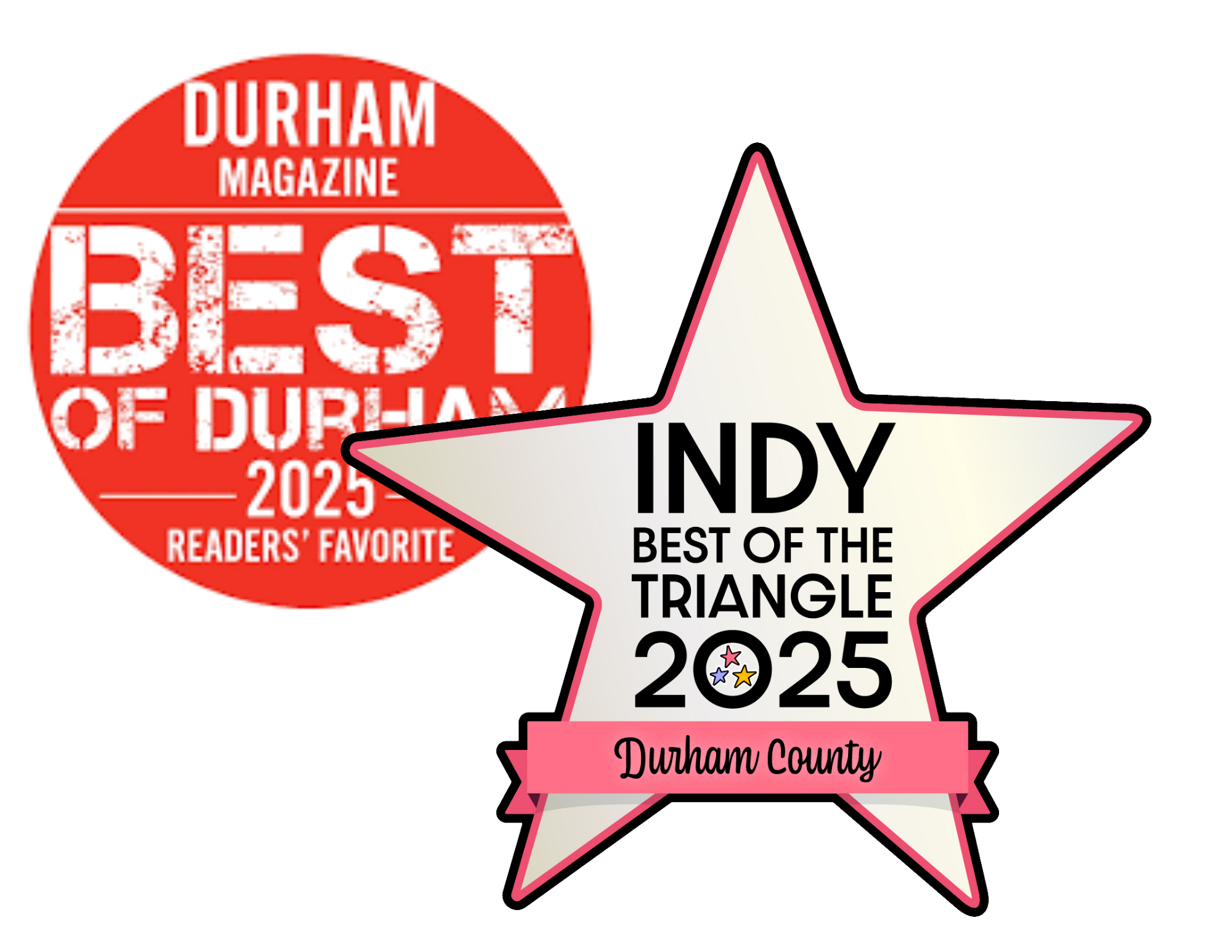 Official design from Indy Magazine and Durham Magazine awarding Auroraflow Best Massage in the Triangle