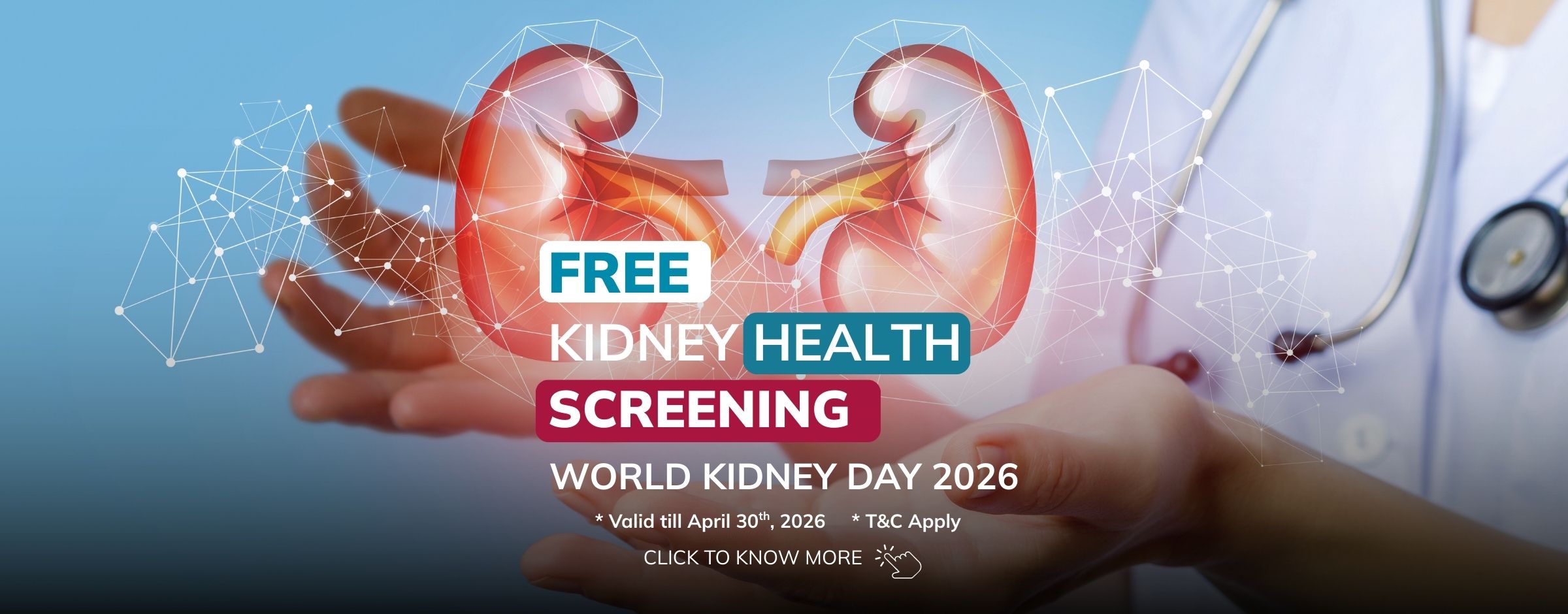 free kidney health screening for World Kidney Day 2026.