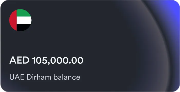 Image of a credit card - UAE Dirham balance