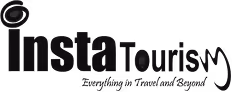 InstaTourism logo with stylized text and a swirl design above the letter I