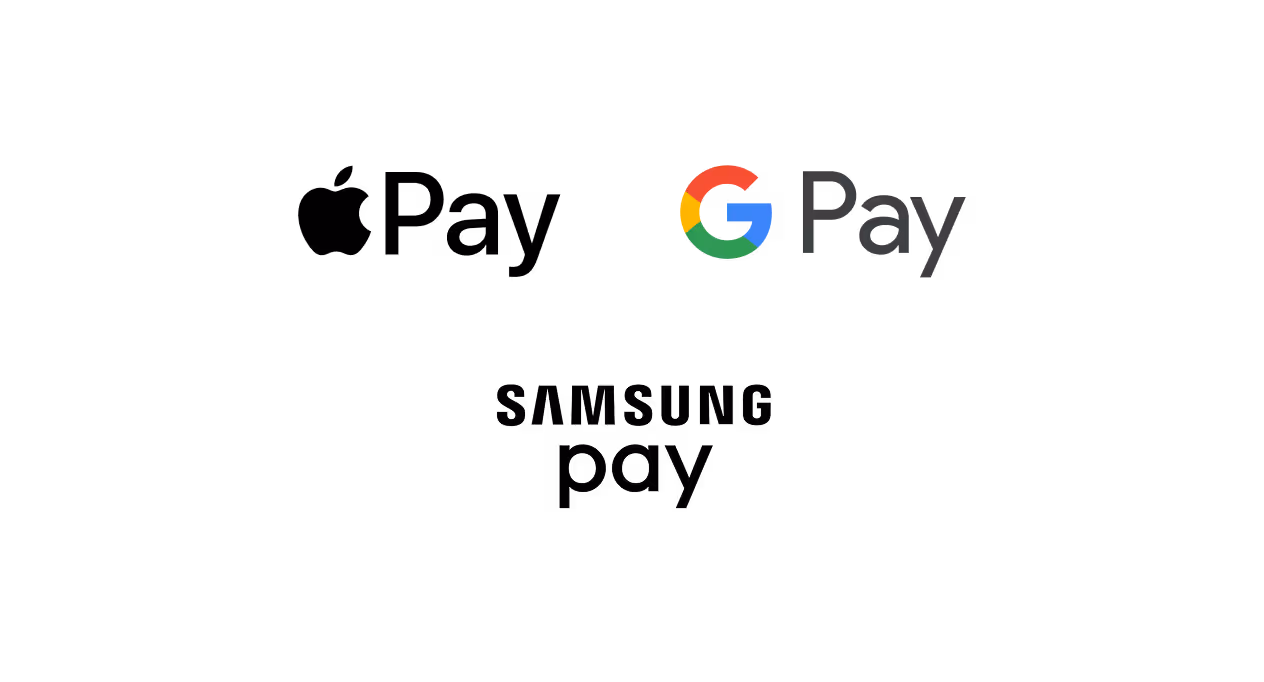 Google Pay and Samsung Pay logos representing digital payment services.