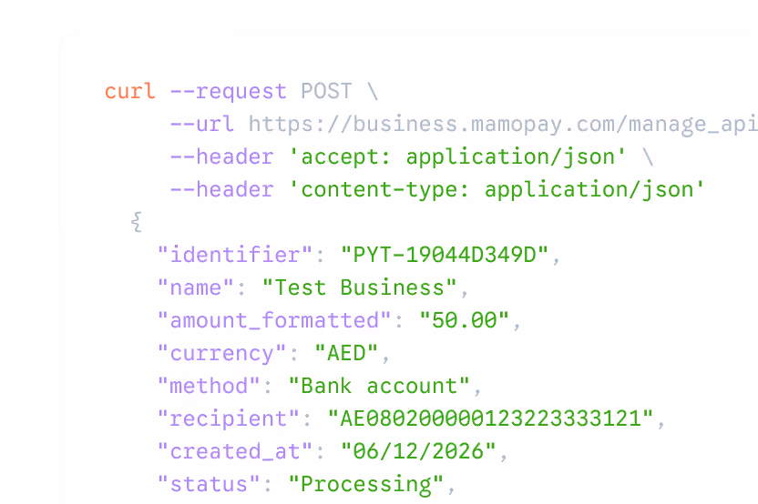 API response body