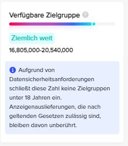 TikTok verfügbare Zielgruppe