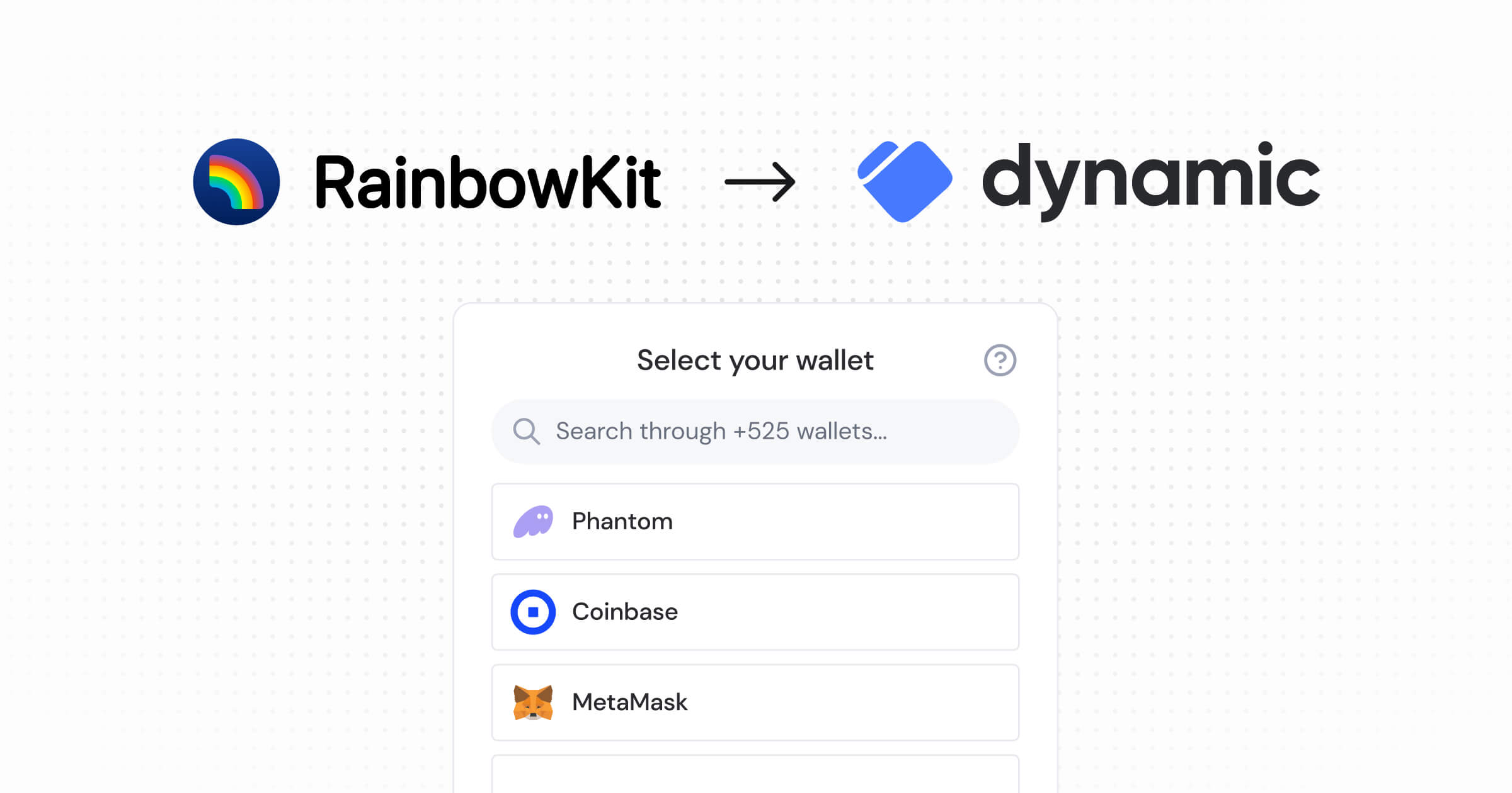 Compare Dynamic with RainbowKit