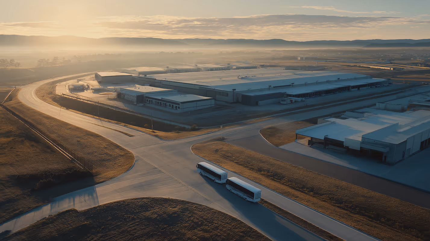 warehouse at dawn