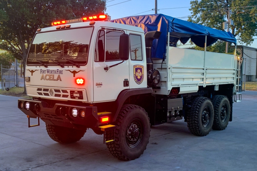 Fort Worth Fire Department’s Acela Monterra High-Water/Flood Rescue truck ready for emergency response
