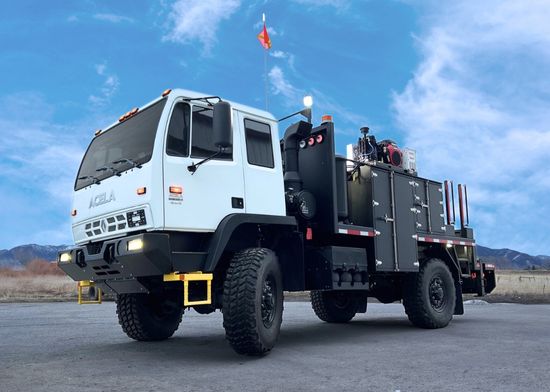 Acela Monterra 4x4 with custom in-house built service body designed for field maintenance and utility support