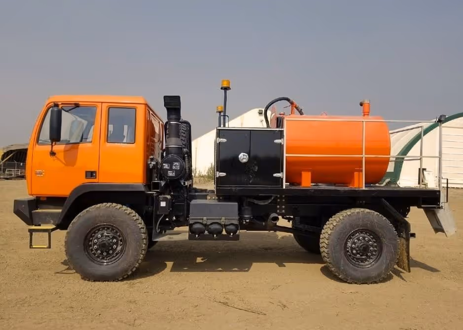 Acela Monterra 4x4 outfitted with a fuel/service body for mobile refueling and field support operations