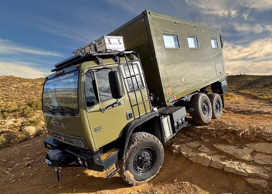 BAT, an Acela Monterra 6x6, showcasing the truck’s double-axle capability for extreme off-road performance