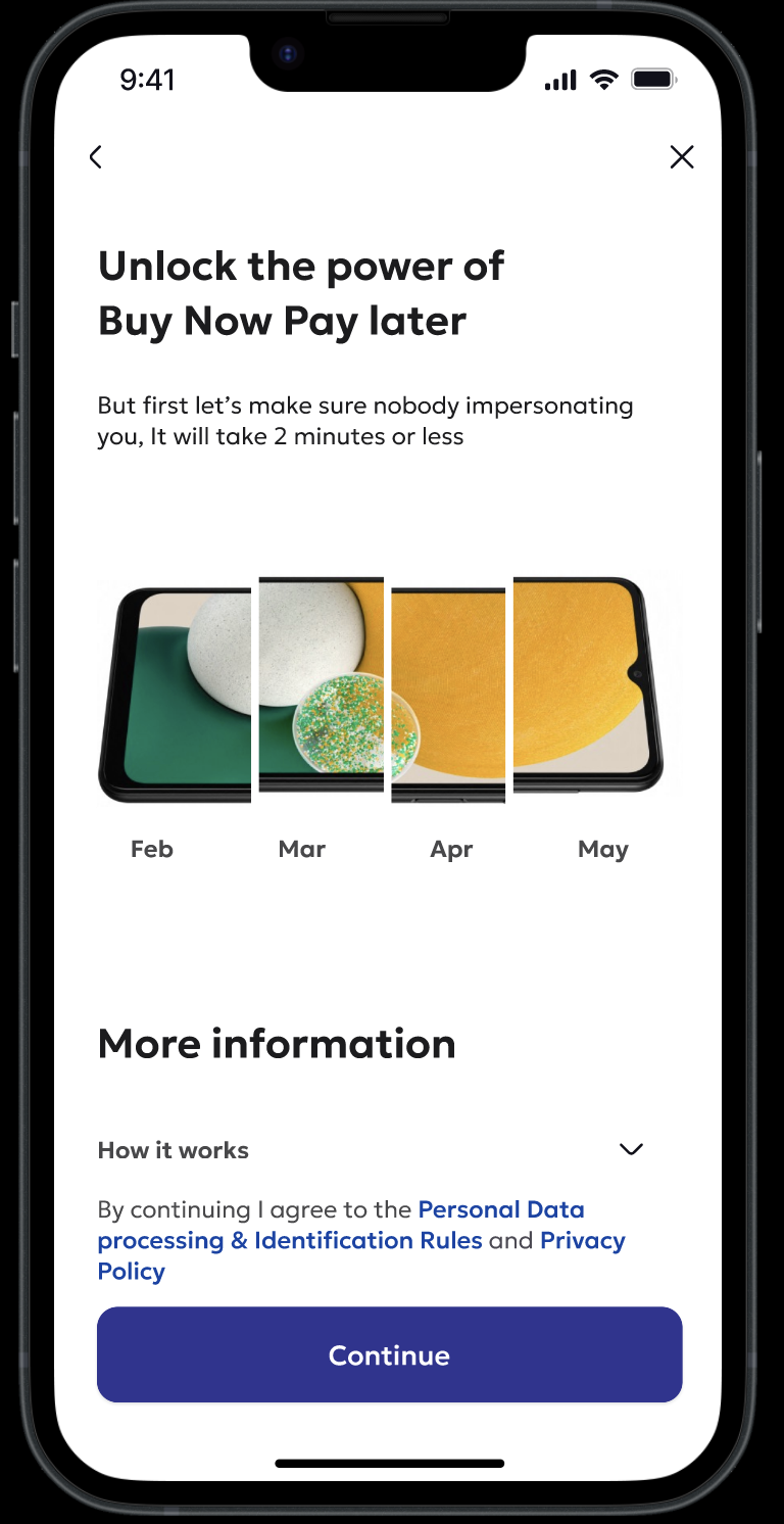 Screen that connects registration flow to push the users directly to activate 