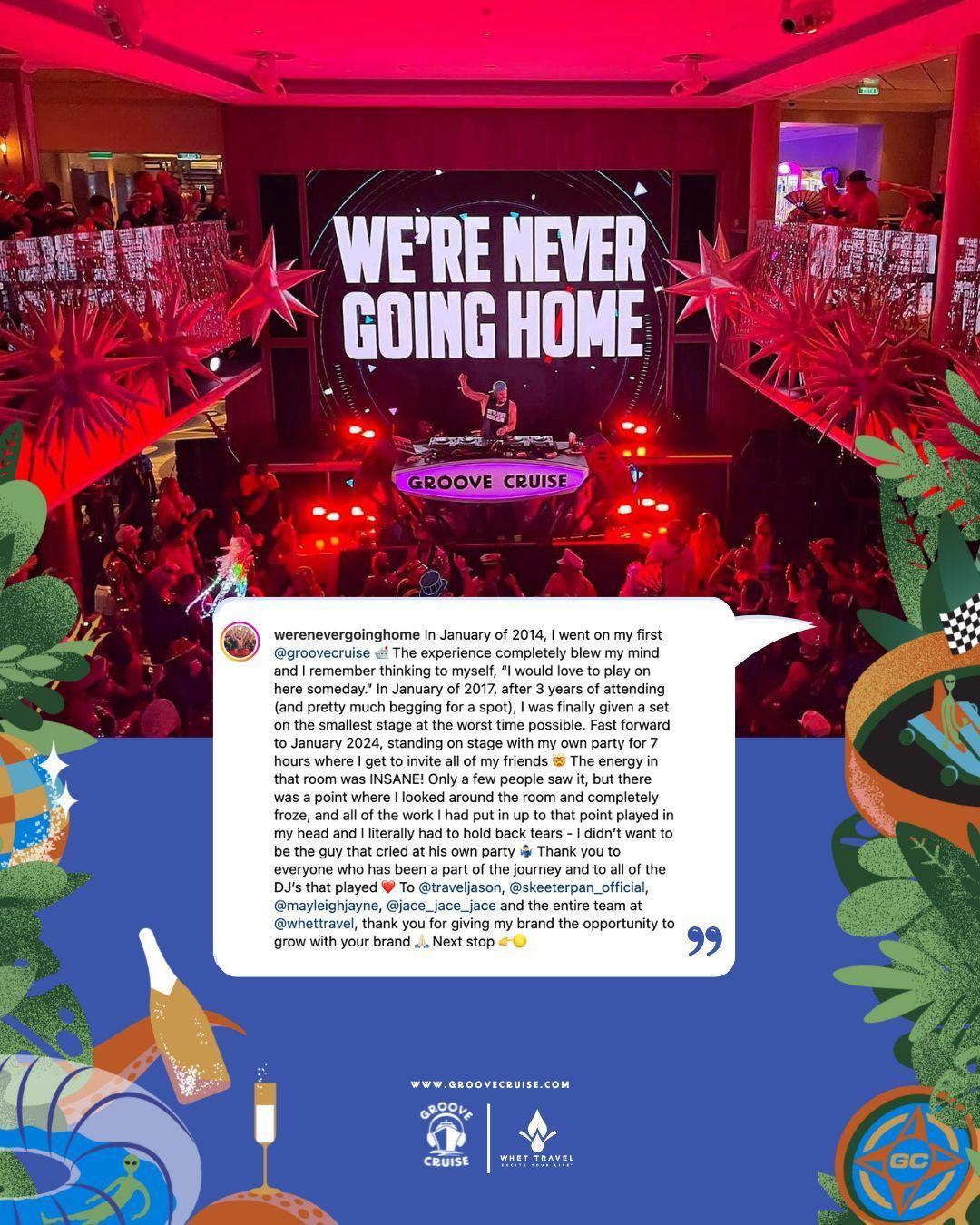 EDM fans cheering during a live set aboard Allure of the Seas